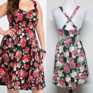 VINTAGE Y2K Forever 21 Plus Rose Racerback Dress